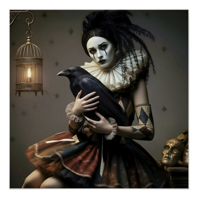 Póster Dark Romantic Raven Motif (Anverso)