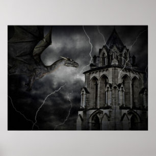 Póster Dark stormy night print