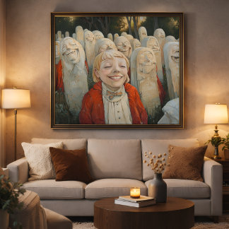 Póster Dark Surreal Gothic Art - Smiling Statues Poster
