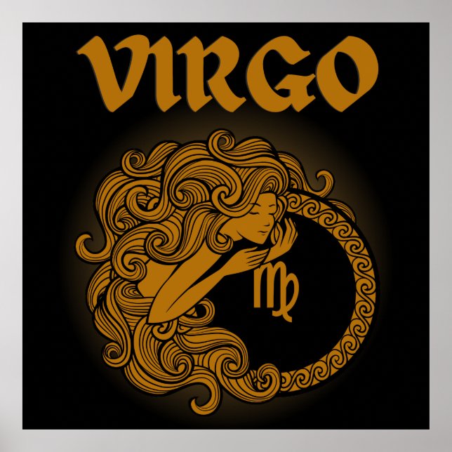 Póster Dark Zodiac - Virgo | Medieval Astrology Art (Frente)