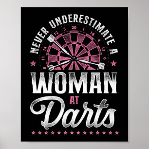 Póster Darts Dart Nunca Subestima A Una Mujer A Darts
