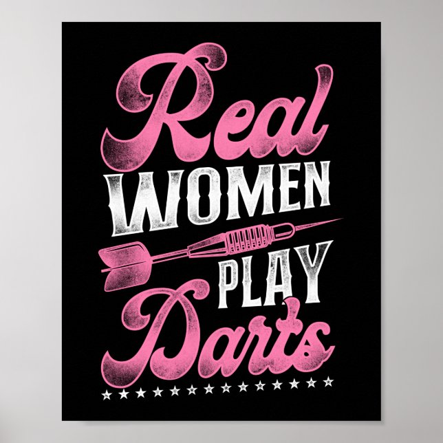 Póster Darts Dart Real Women Juega Chicas de Darts (Frente)