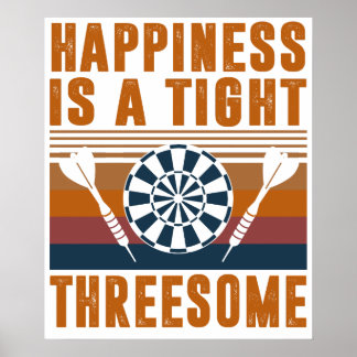 Póster Darts Funny Happiness es un Club de trío apretado 