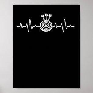 Póster Darts Heartbeat Divertido jugador de dardos objeti