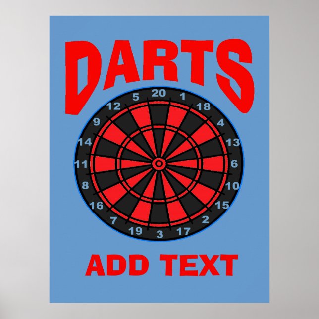 Póster Darts Target, agregar texto, (Frente)