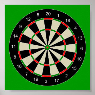 Póster darttarget_Vector_Clipart DARTS DARTBOARD TARGET