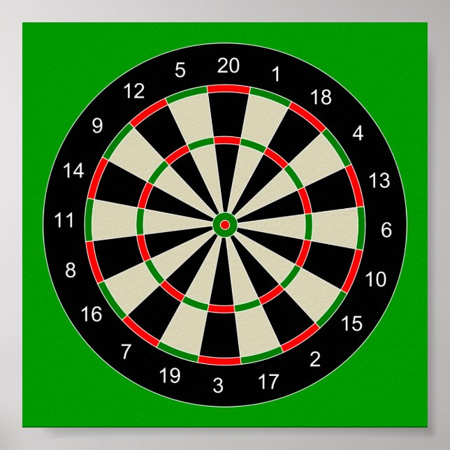Póster darttarget_Vector_Clipart DARTS DARTBOARD TARGET (Frente)