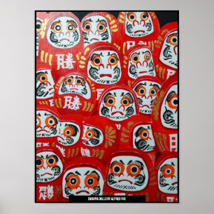 Póster Daruma Muñecas pintadas por Alfred Fox