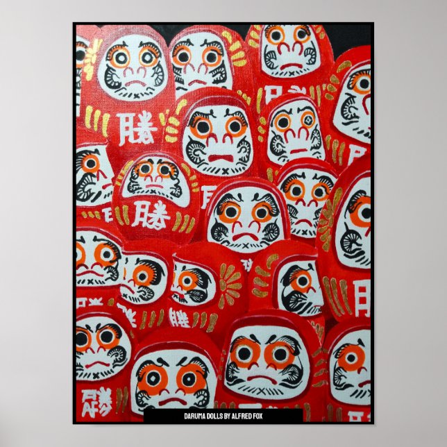 Póster Daruma Muñecas pintadas por Alfred Fox (Frente)