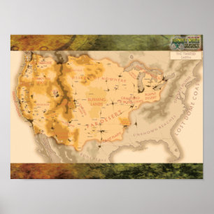 Póster Darwin's World Twisted Earth Map w/background