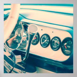 Póster Dash de coche clásico