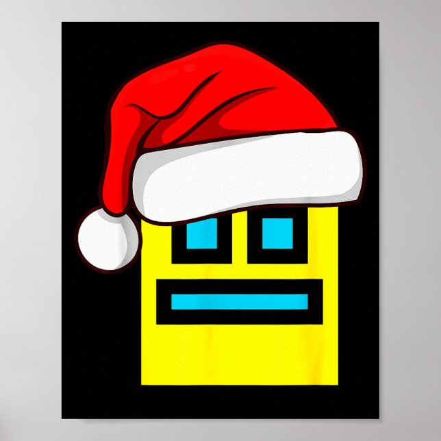 Póster Dash Geometry Repeat Christmas Santa Hat Game Vide (Frente)