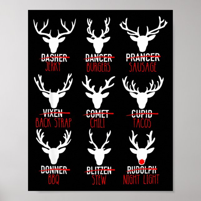 Póster Dasher Dancer Prancer & Bourbon Navidad (Frente)