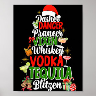 Póster Dasher Dancer Prancer Vixen Moscato Vodka Tequila