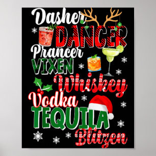 Póster Dasher Dancer Prancer Vixen Moscato Vodka Tequila 