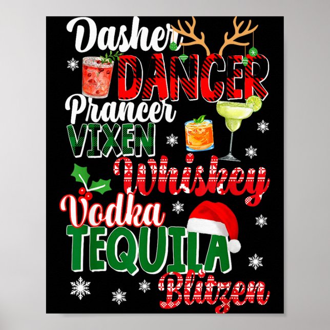 Póster Dasher Dancer Prancer Vixen Moscato Vodka Tequila  (Frente)