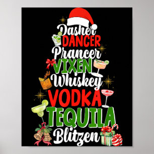 Póster Dasher Dancer Prancer Vixen Moscato Vodka Tequila 