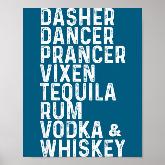 Póster Dasher Dancer Prancer Vixen Tequila Ron Vodka Y  (Frente)