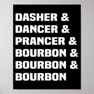 Póster Dasher Dancer Prancer y Bourbon vacaciones de Navi
