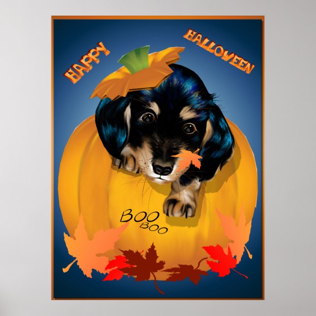 Póster Dashund Halloween - Boo Poster (Frente)