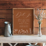 Póster Date Jar Burnt Naranja Wildflower Bridal Shower<br><div class="desc">Naranja de Flor Silvestre de la fecha  de la Quemadora Bridal Poster</div>