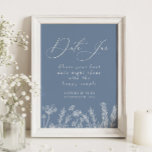 Póster Date Jar Periwinkle Wildflower Bridal Shower<br><div class="desc">Naranja de Flor Silvestre de la fecha  de la Quemadora Bridal Poster</div>