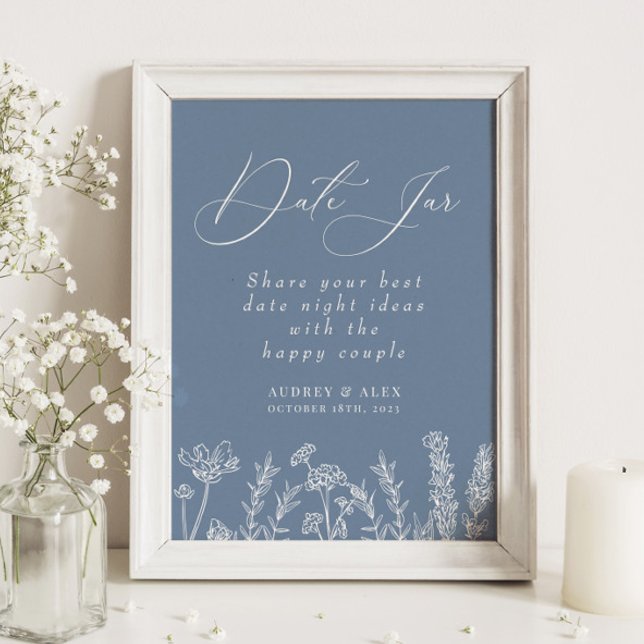 Póster Date Jar Periwinkle Wildflower Bridal Shower (Subido por el creador)