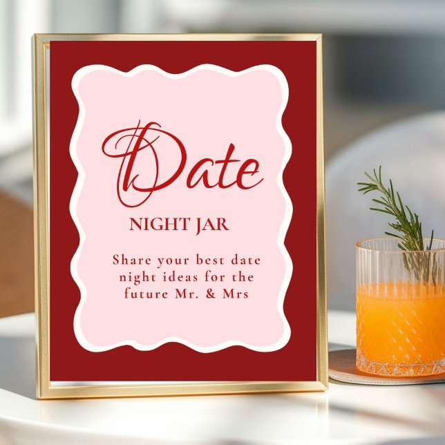 Póster Date Night valentine Bridal Shower wedding Sign (Subido por el creador)