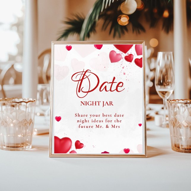Póster Date Night valentine Bridal Shower wedding Sign (Subido por el creador)
