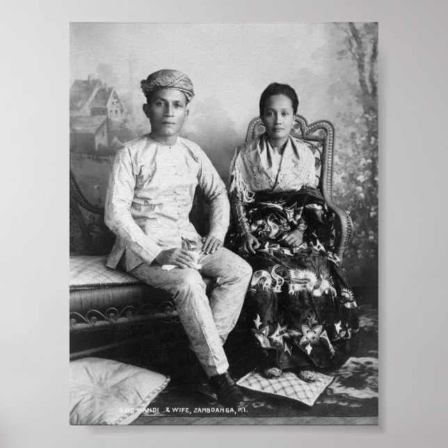 Póster Dato Mandi y su esposa - Filipinas (Frente)