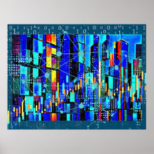 Póster Datos cubistas