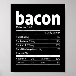Póster datos de nutrición de tocino navidades a juego de