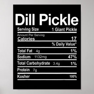 Póster Datos Nutricionales de Dill Ckle Divertidos para e