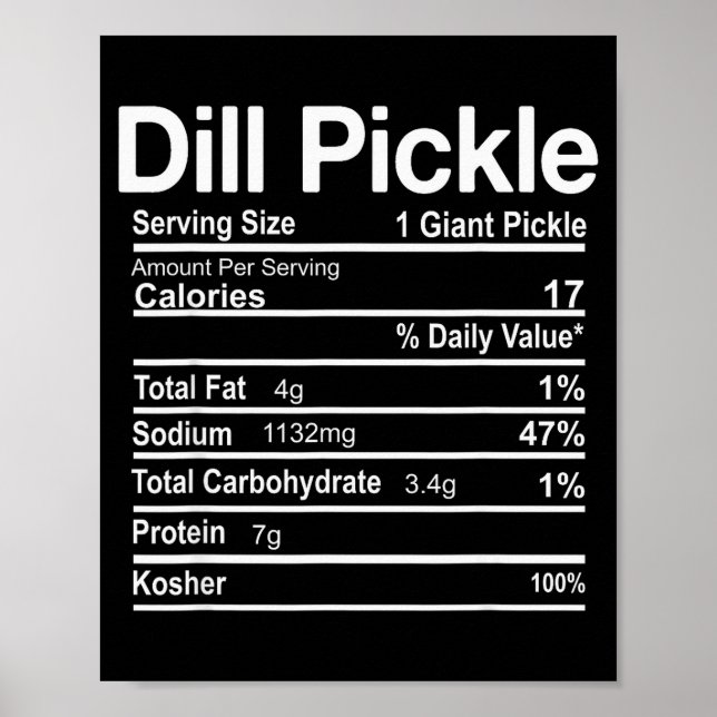 Póster Datos Nutricionales de Dill Ckle Divertidos para e (Frente)