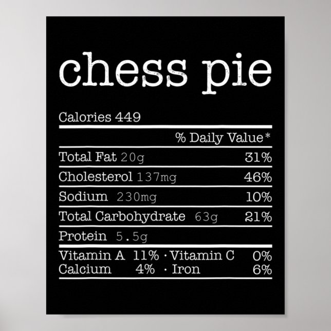 Póster Datos nutricionales de la tarta de ajedrez Diverti (Frente)
