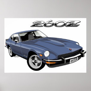 Póster Datsun azul 260Z