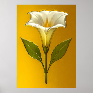 Póster Datura (Stechapfel) – Botanischer Metall Kontrast
