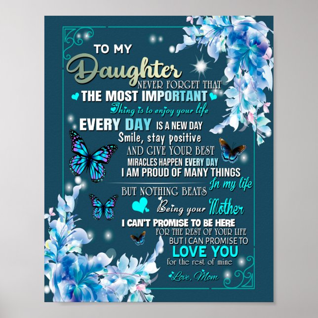 Póster Daughter Gift | Carta A Mi Hija De Mamá (Frente)