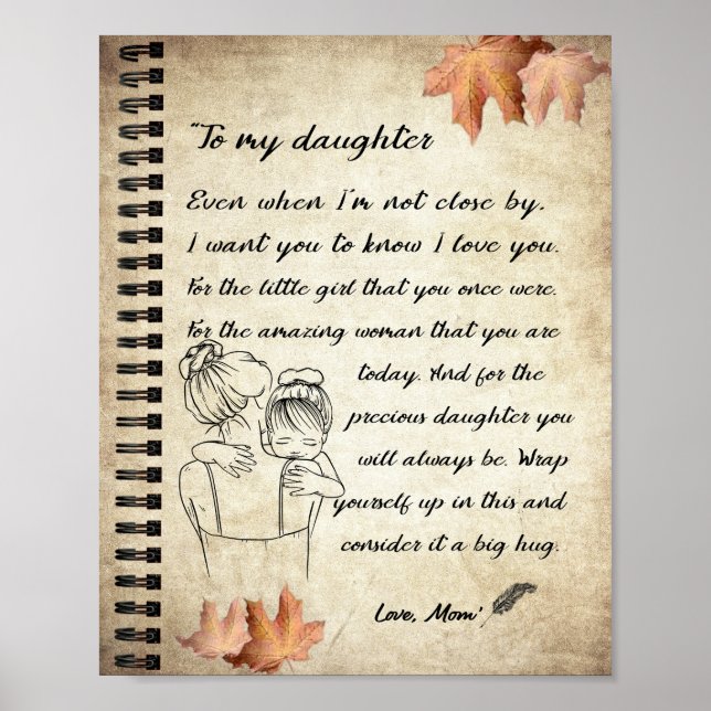 Póster Daughter Gift | Carta A Mi Hija De Mamá (Frente)