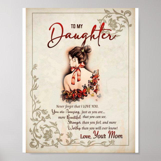 Póster Daughter Gift | Carta A Mi Hija De Mamá (Frente)
