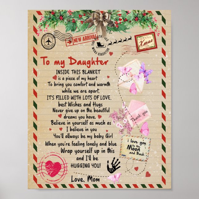 Póster Daughter Gift | Carta A Mi Hija De Mamá (Frente)