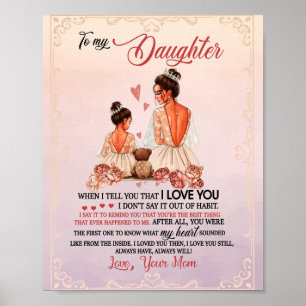 Póster Daughter Gift   Carta A Mi Hija De Mamá