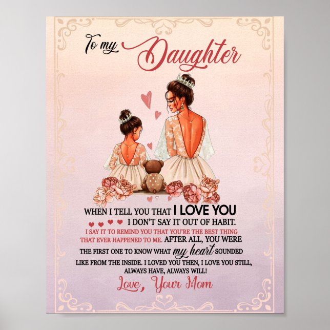 Póster Daughter Gift | Carta A Mi Hija De Mamá (Frente)