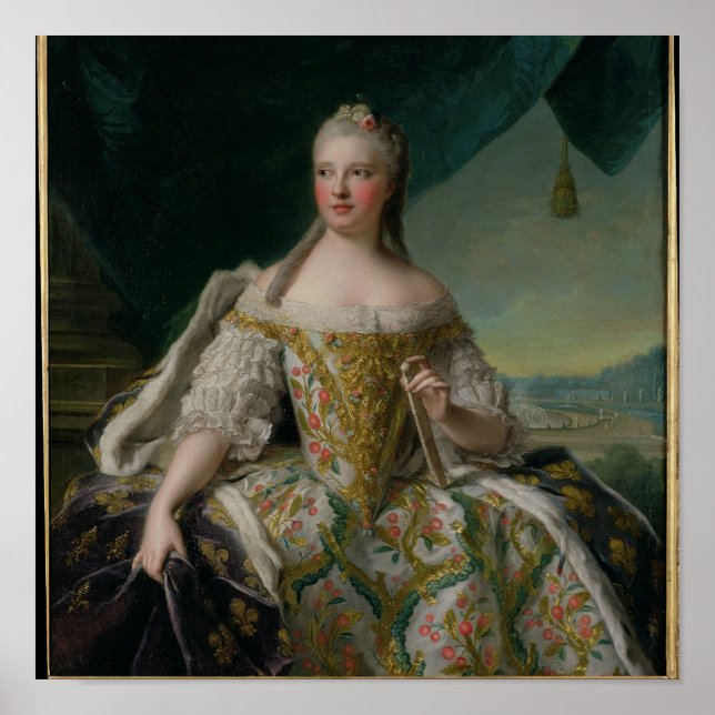 Póster Dauphine Marie-Josephe de Saxe 1751 (Frente)