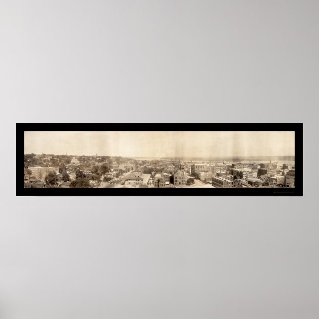 Póster Davenport IA Birdseye Photo 1907 (Frente)