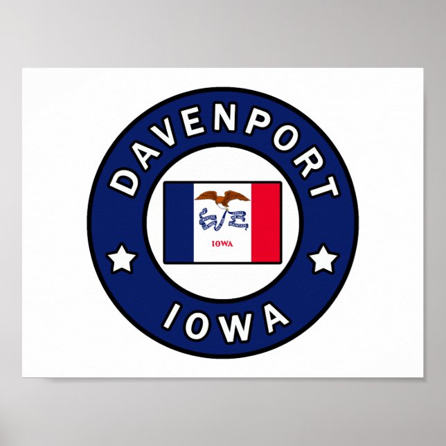 Póster Davenport Iowa (Frente)