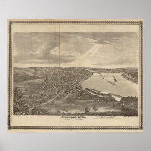Póster Davenport, Iowa, según lo visto del oeste del sur