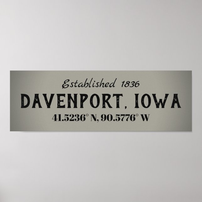 Póster Davenport, Poster de Iowa (Frente)