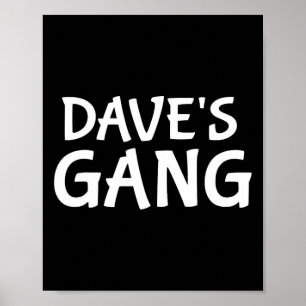 Póster Dave's Gang First Name Dave Bachelor Party Boda