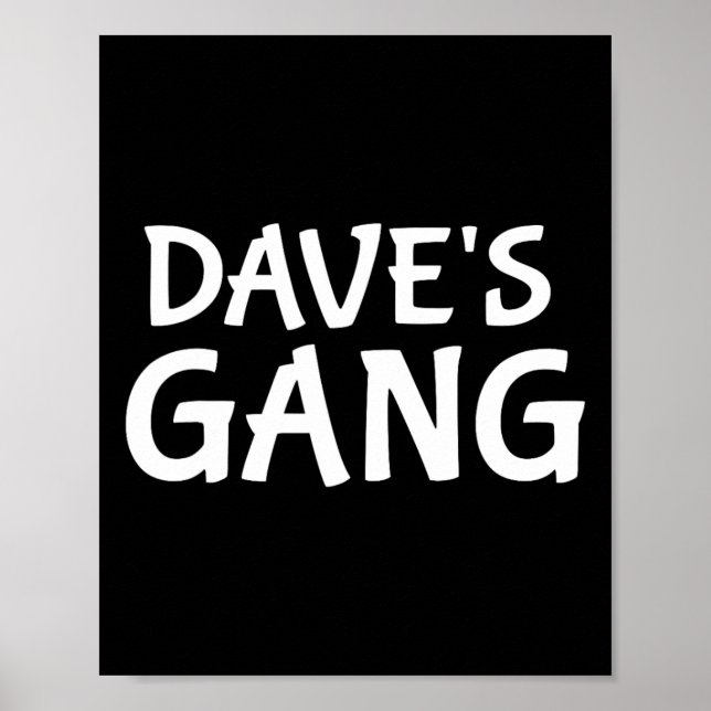 Póster Dave's Gang First Name Dave Bachelor Party Boda (Frente)